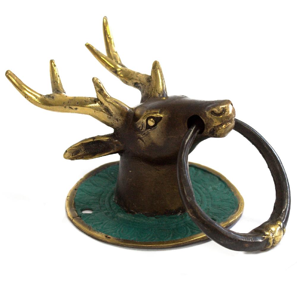 ancient wisdom Brass Door Knocker - Stags Head