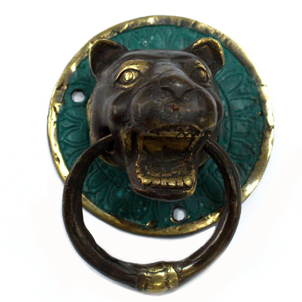 Ancient Wisdom Brass Door Knocker - Tiger Head