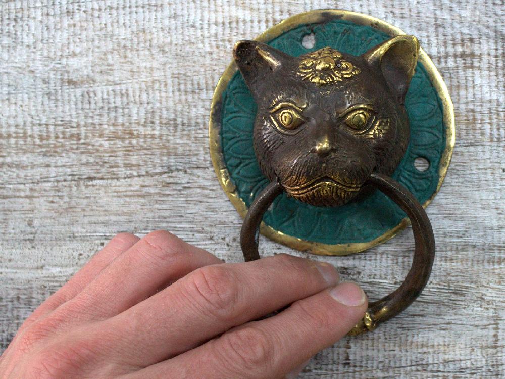 Ancient Wisdom Brass Door Knocker - Tiger Head