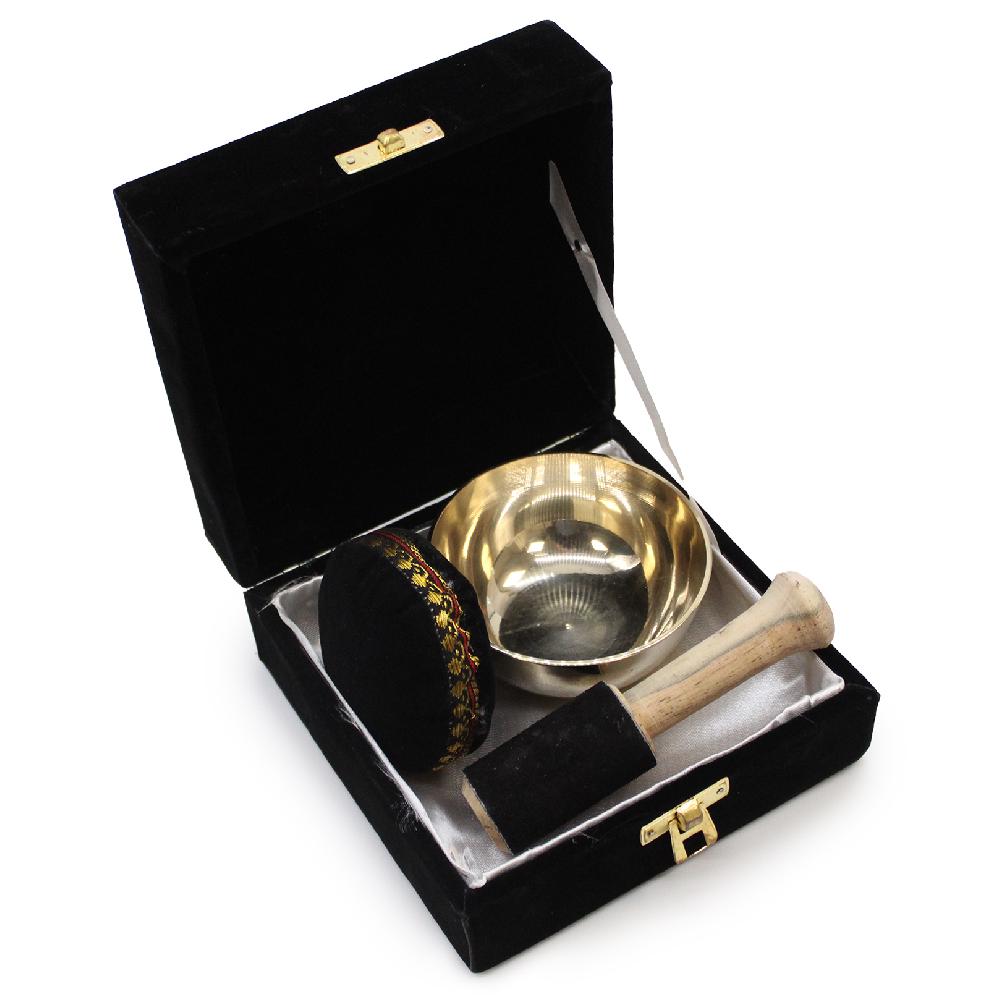 Ancient Wisdom Brass Singing Bowl Gift Set - 9cm