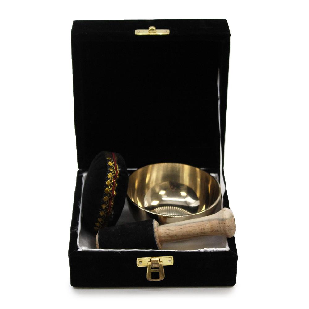 Ancient Wisdom Brass Singing Bowl Gift Set - 9cm
