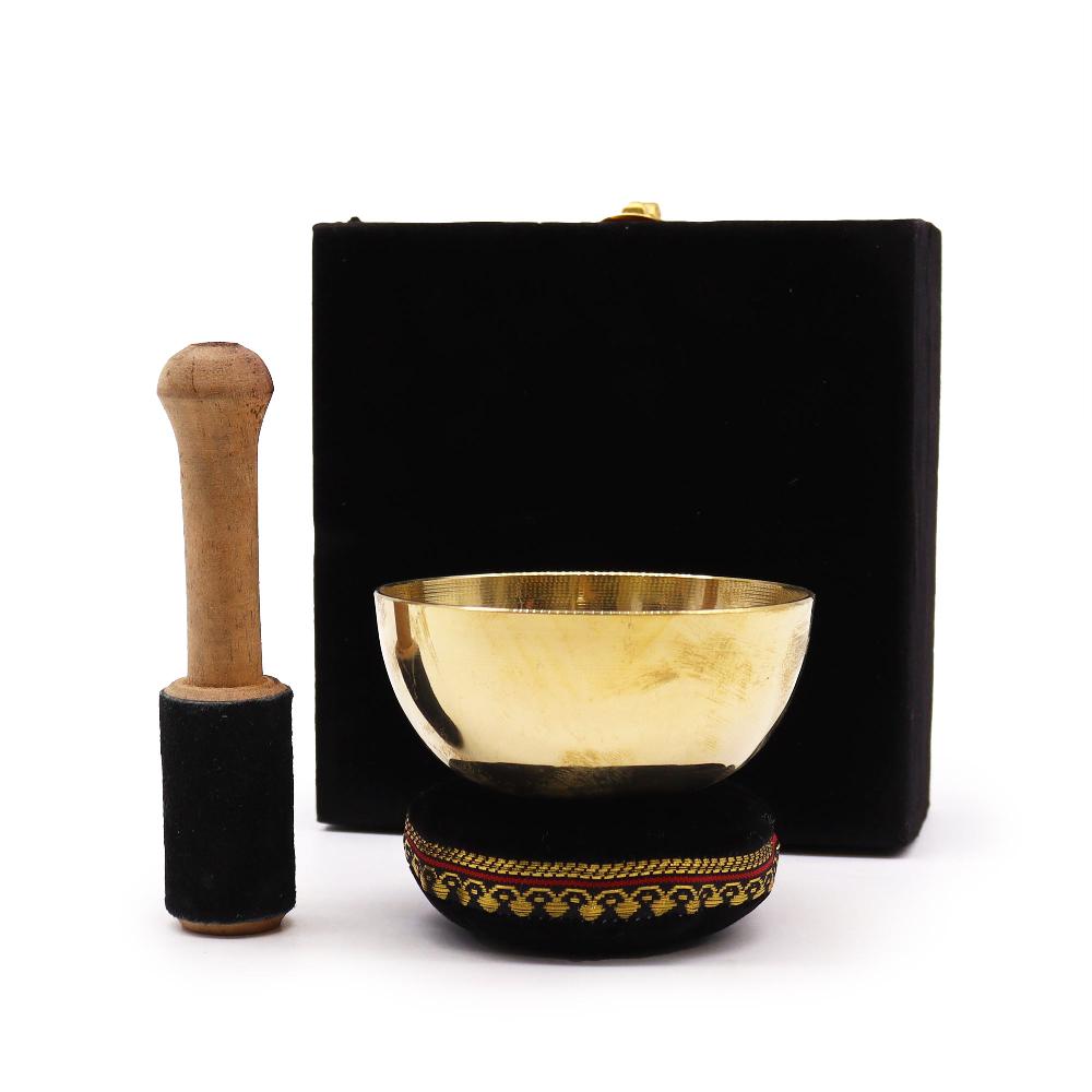ancient wisdom Brass Singing Bowl Gift Set - 9cm