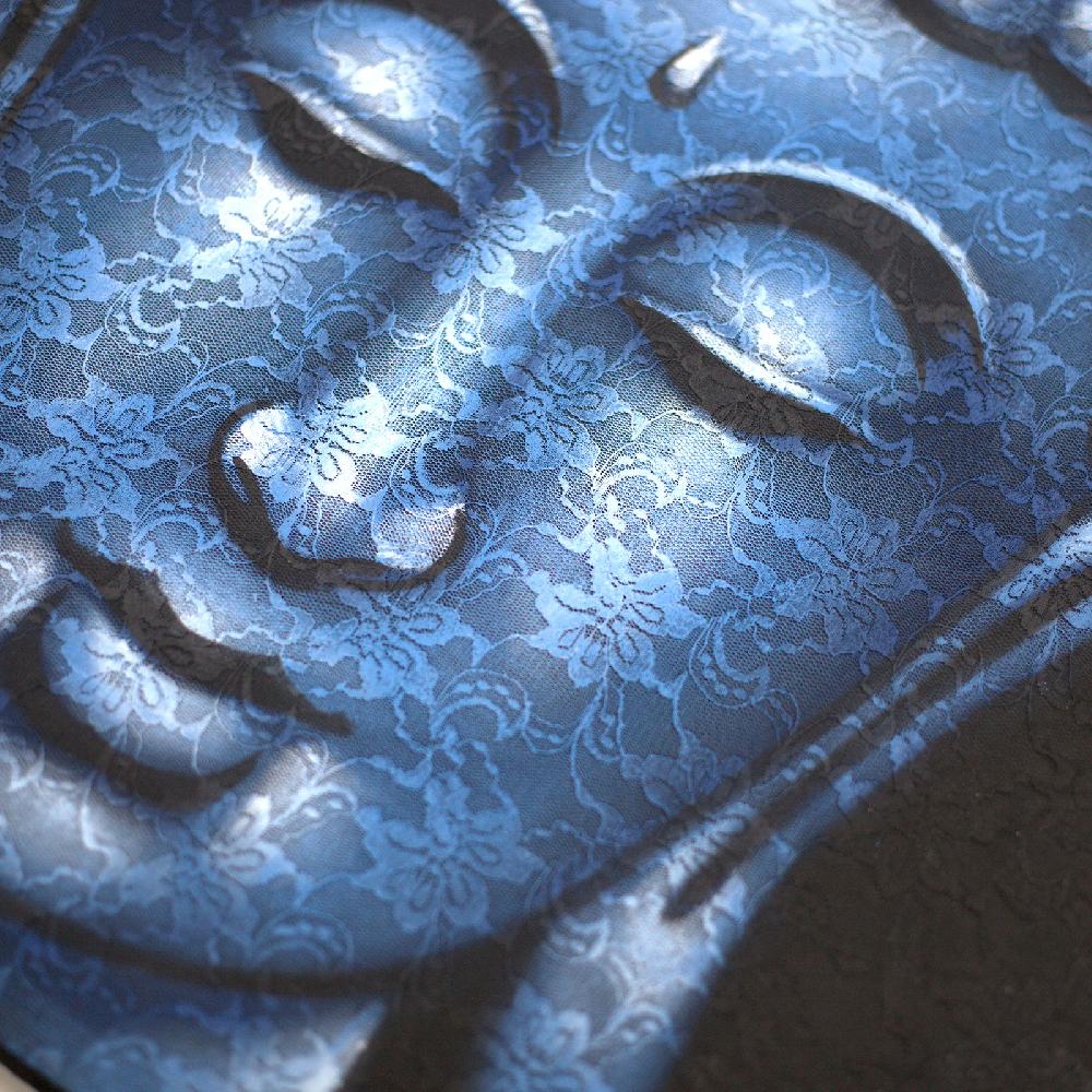 Ancient Wisdom Buddah Painting - Blue Brocade Detail
