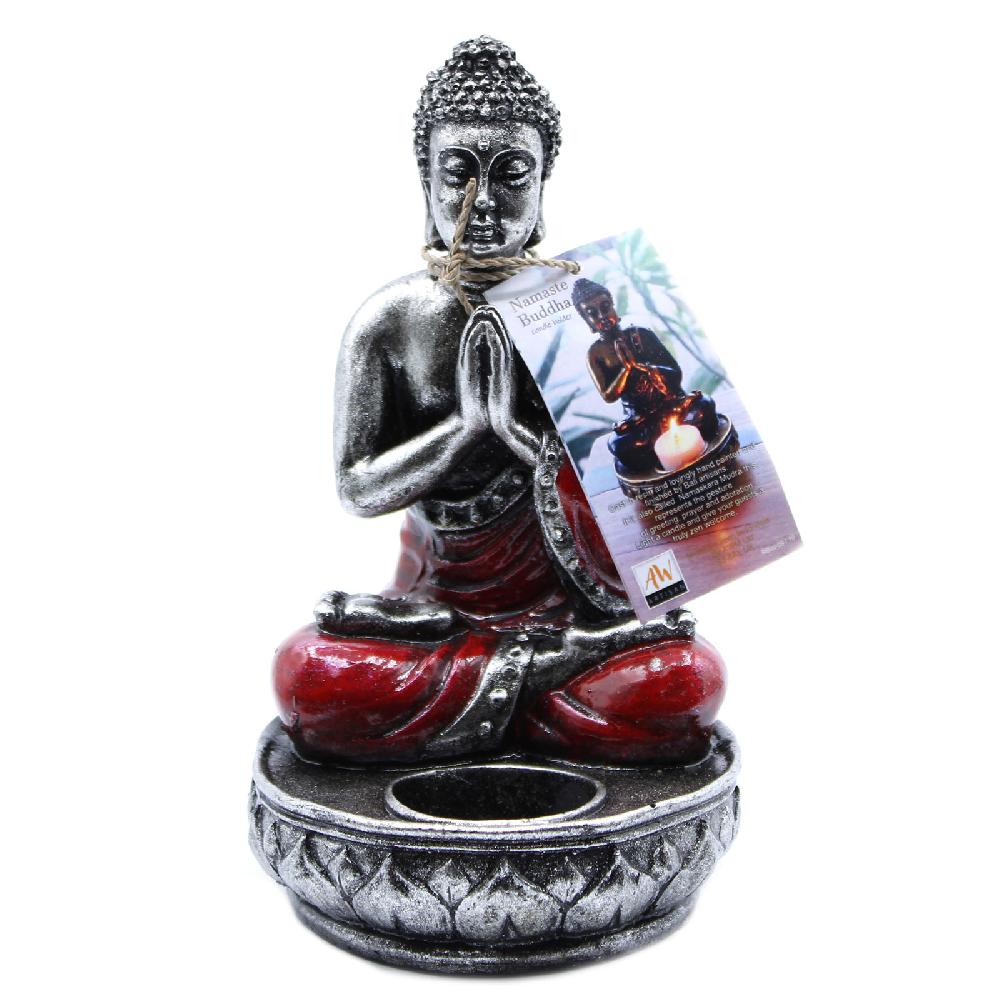 Ancient Wisdom Buddha Candle Holder - Red - Medium
