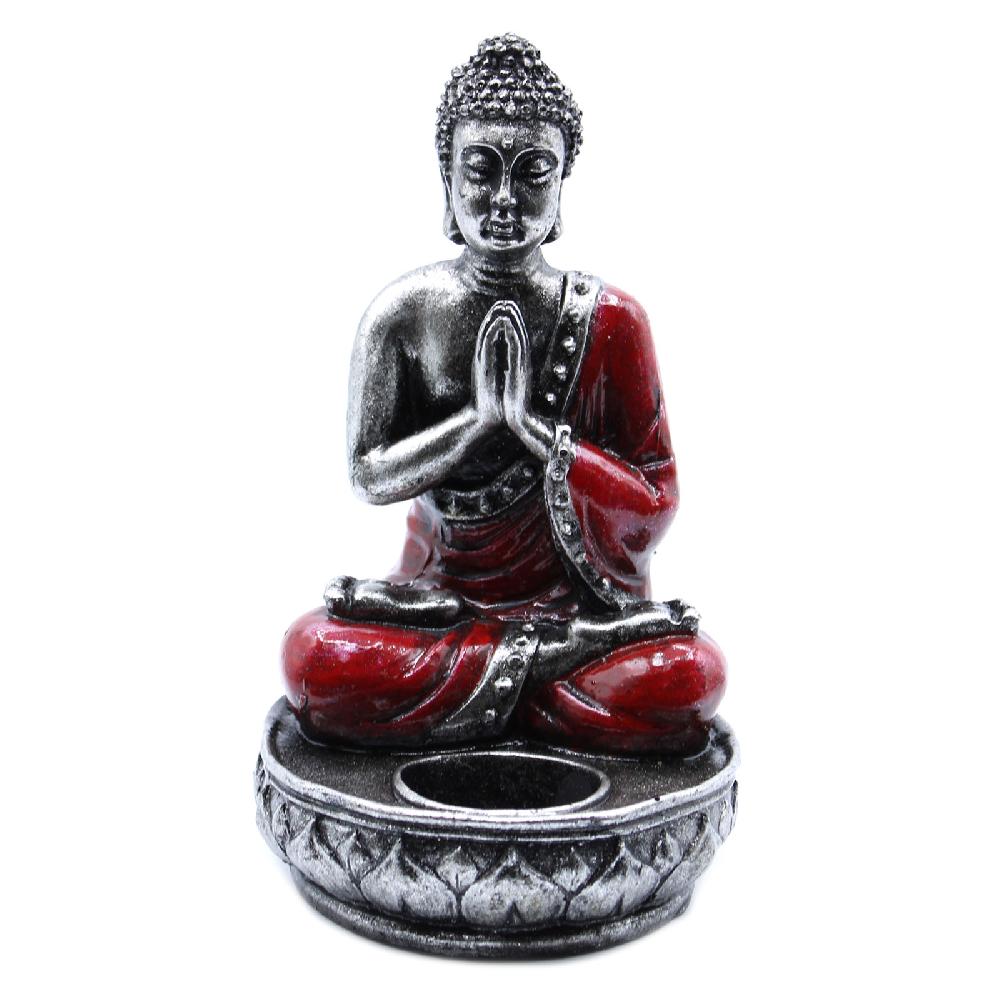 Ancient Wisdom Buddha Candle Holder - Red - Medium