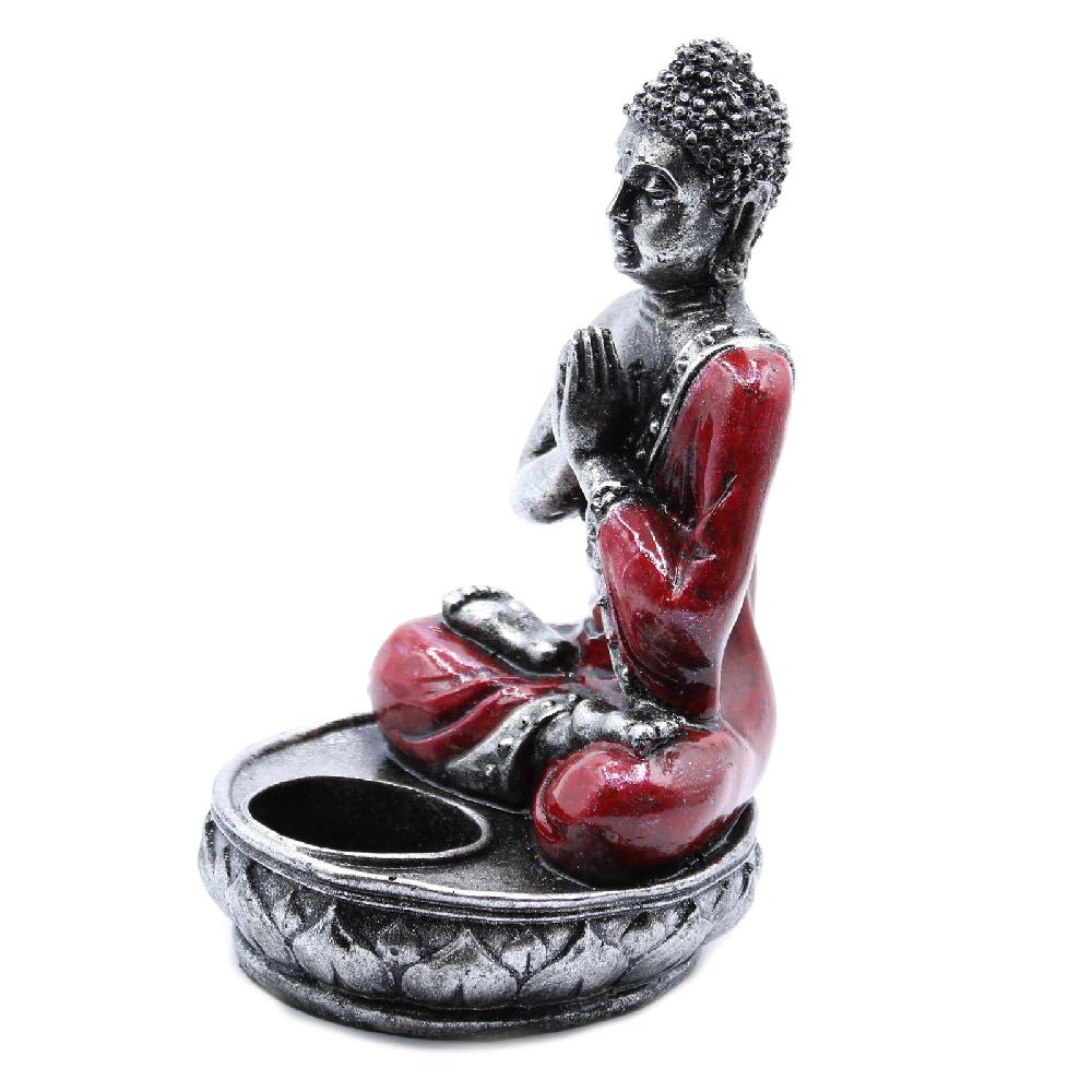Ancient Wisdom Buddha Candle Holder - Red - Medium