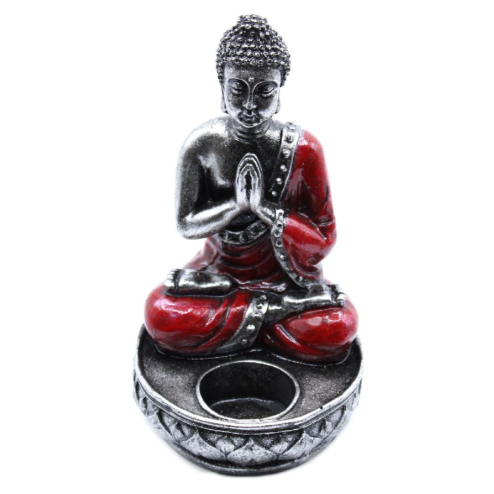 ancient wisdom Buddha Candle Holder - Red - Medium