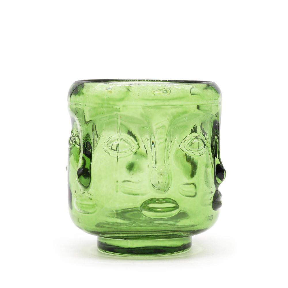 ancient wisdom Buddha Faces Candle Jar - Garden Jade