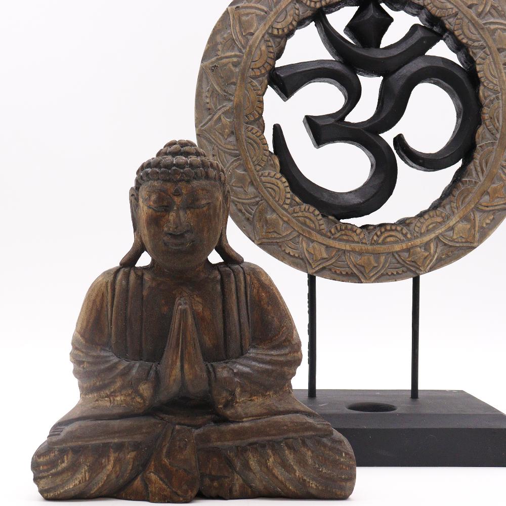 Ancient Wisdom Buddha Feng Shui Set - Om - Grey & Black