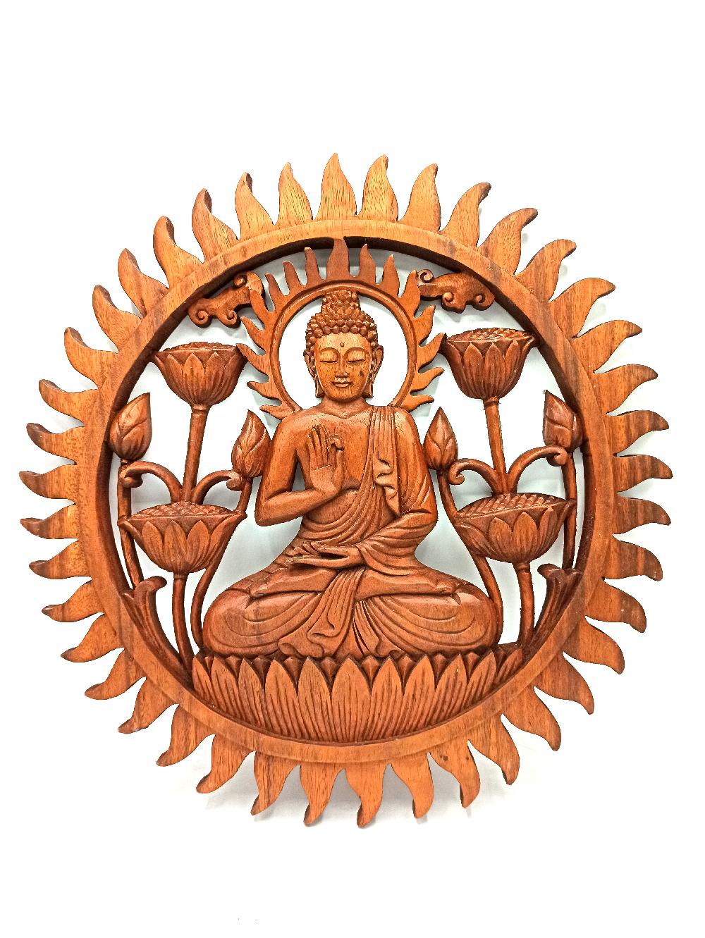 ancient wisdom Buddha & Lotus Panel - 40cm