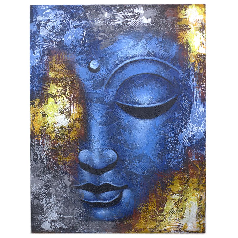 ancient wisdom Buddha Painting - Blue Face Abstract