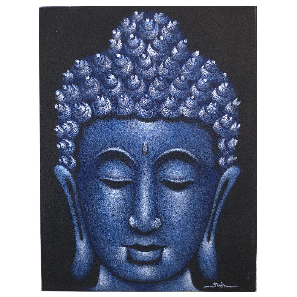 ancient wisdom Buddha Painting - Blue Sand Finish