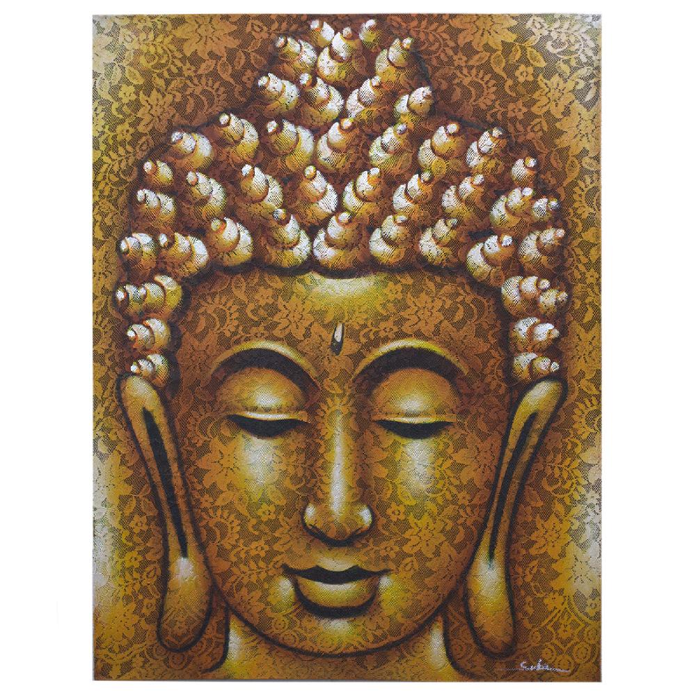 ancient wisdom Buddha Painting - Gold Brocade Detail