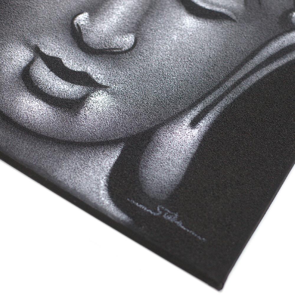 Ancient Wisdom Buddha Painting - Grey Sand Finish