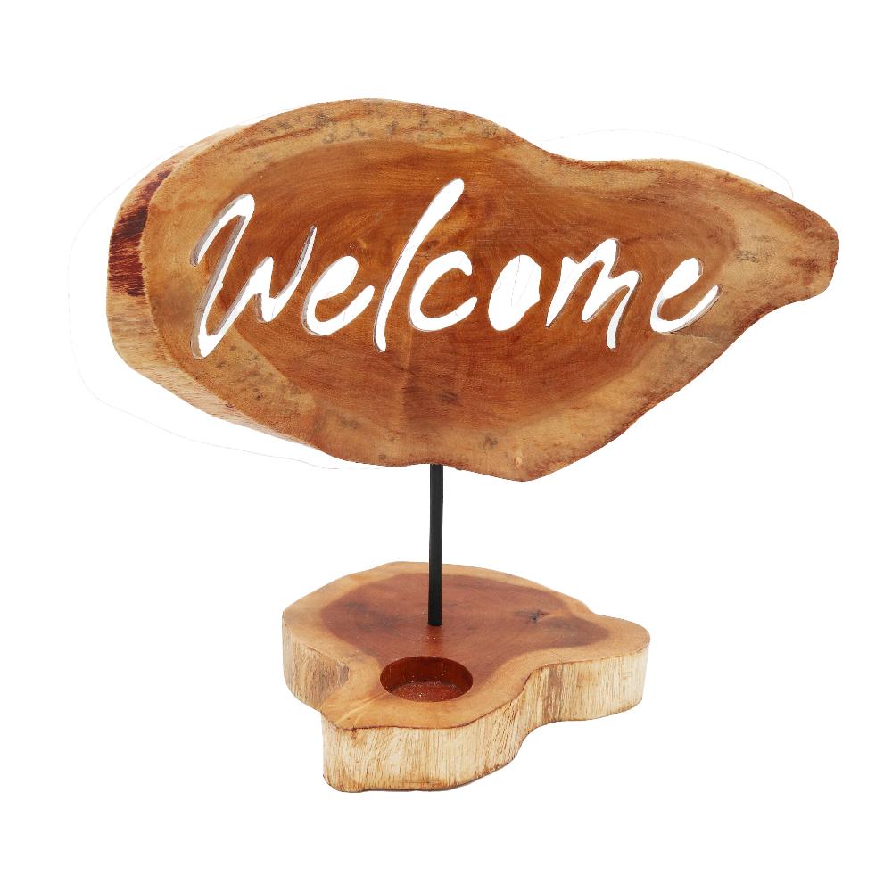ancient wisdom Candle Holder Sign - Welcome