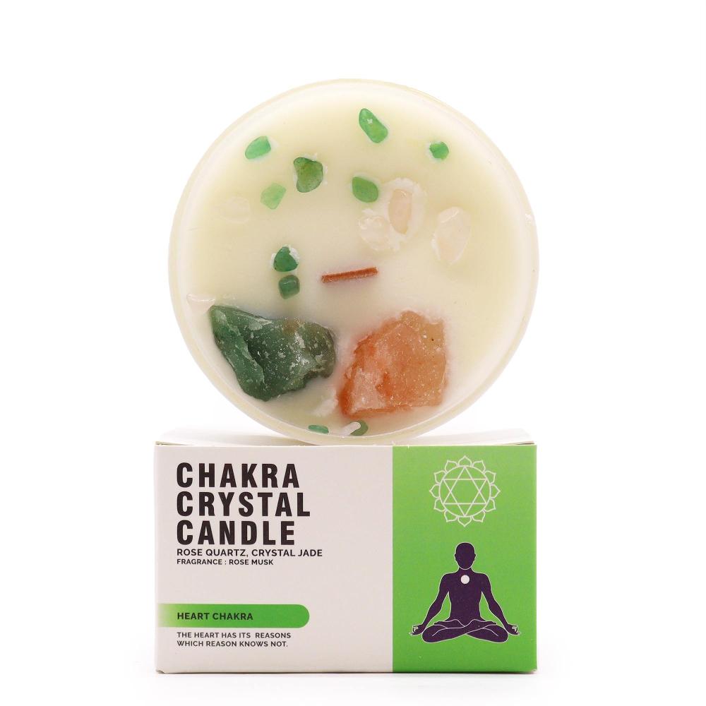 ancient wisdom Chakra Crystal Candle - Heart Chakra