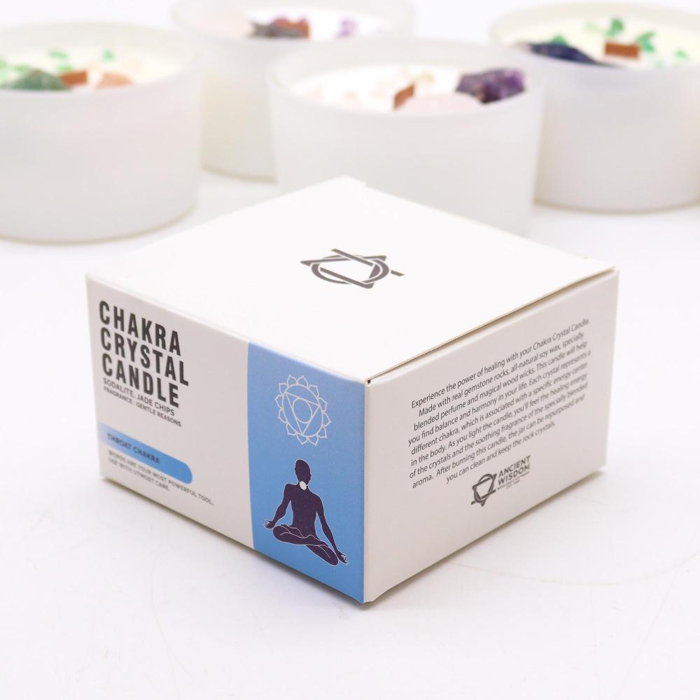 Ancient Wisdom Chakra Crystal Candle - Throat Chakra