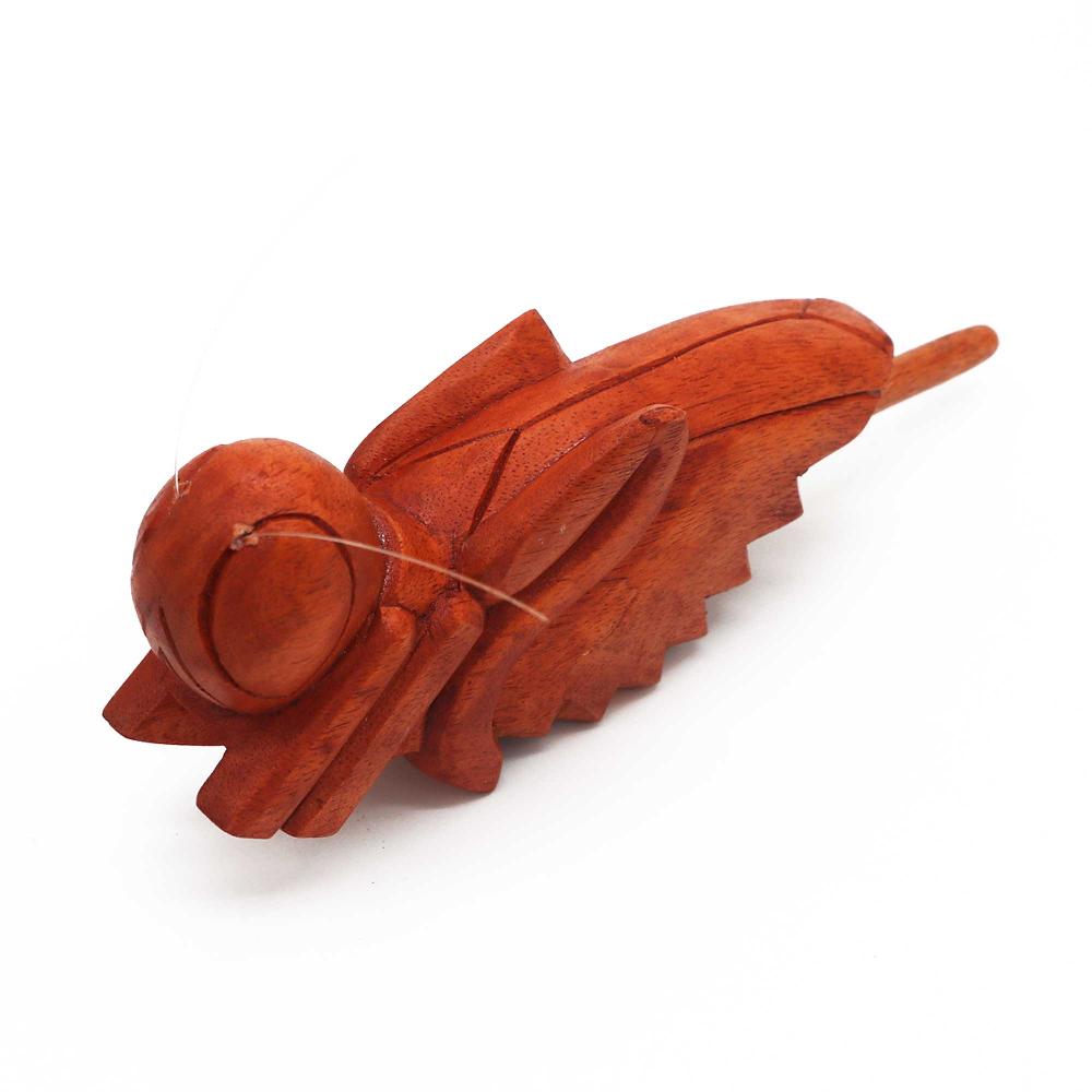 Ancient Wisdom Churping Wooden Grasshopper