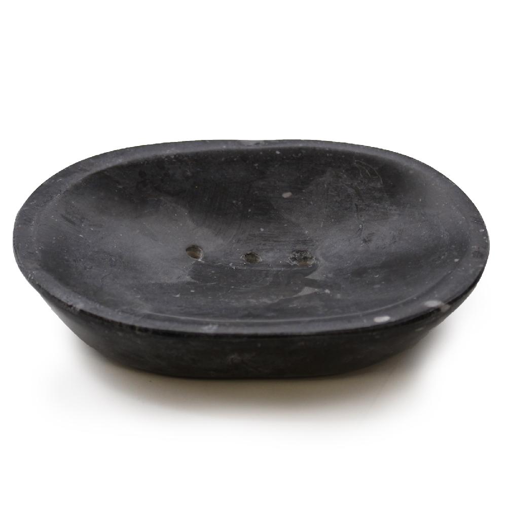 ancient wisdom Classic Oval Black Marble Soap Dish