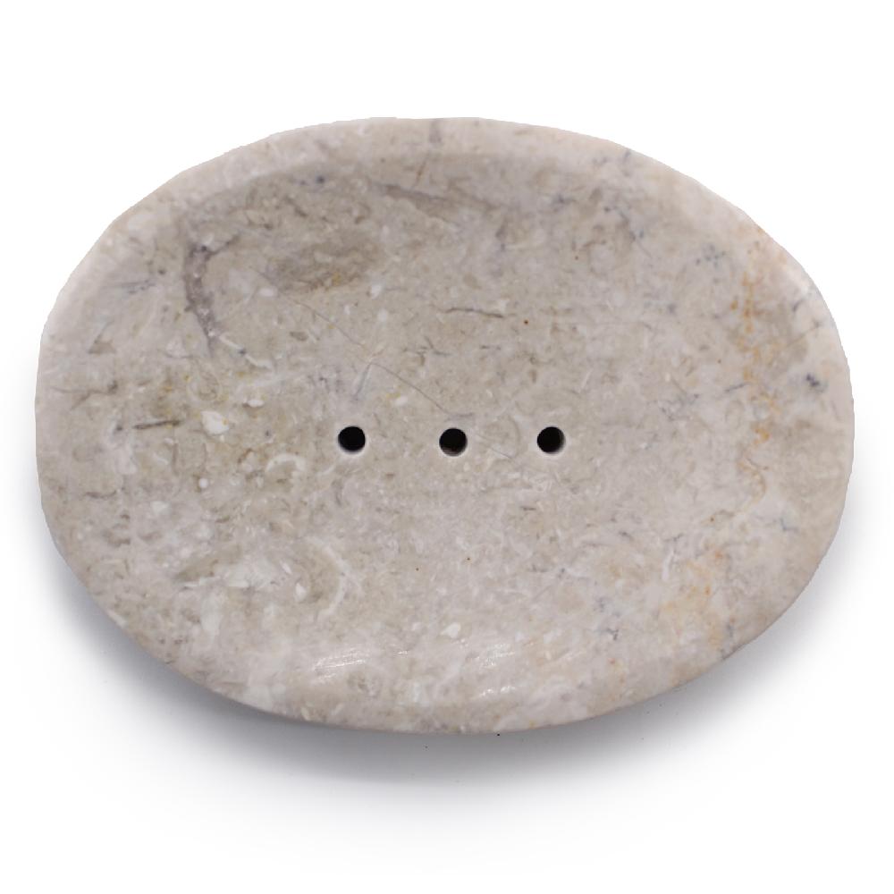 Ancient Wisdom Classic Oval Cream Marble Soap Dish