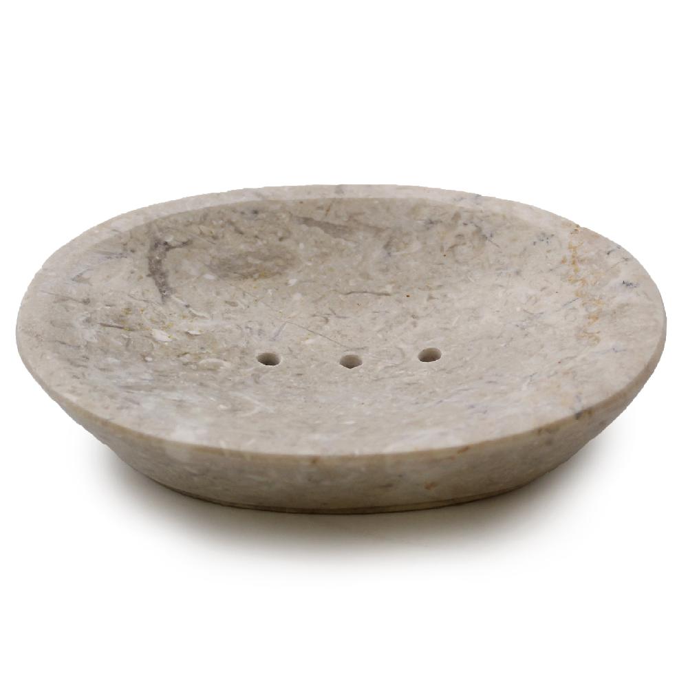 ancient wisdom Classic Oval Cream Marble Soap Dish