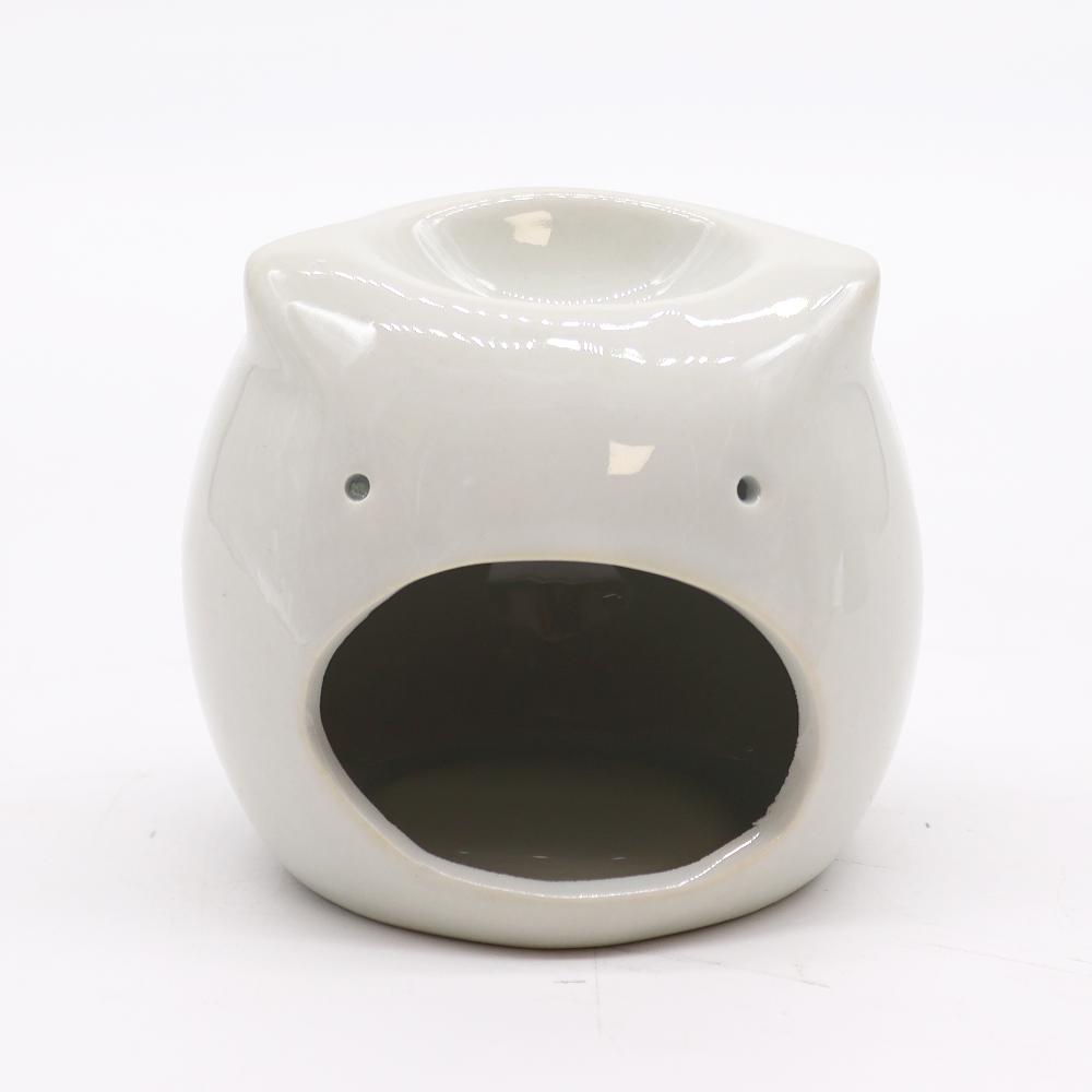 Ancient Wisdom Classic White Oil Burner - Short Owl