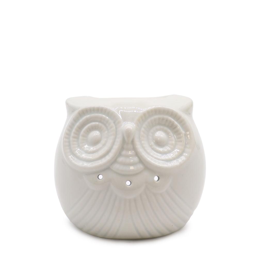 ancient wisdom Classic White Oil Burner - Short Owl