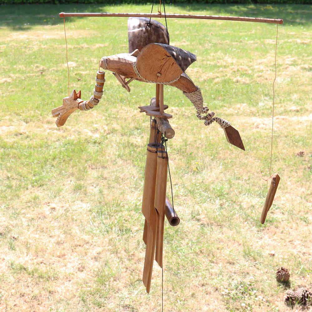 Ancient Wisdom Coconut Dragon Wind Chimes