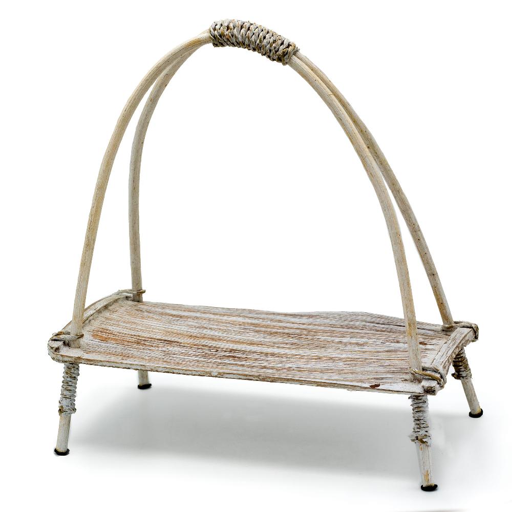 ancient wisdom Coconut Leaf Tea Stand - Whitewash