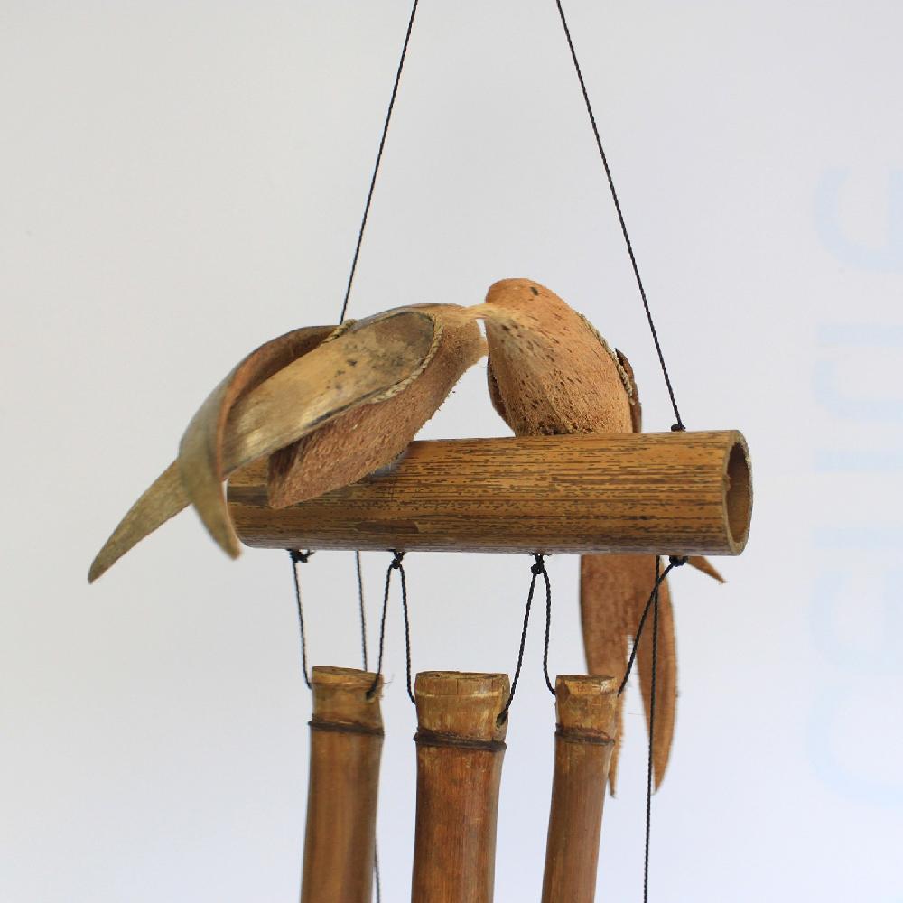 Ancient Wisdom Coconut Twin Birds Windchimes