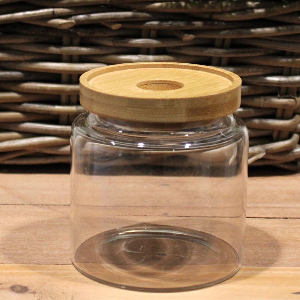 Ancient Wisdom Cottage Bamboo Glass Jar - 10cm