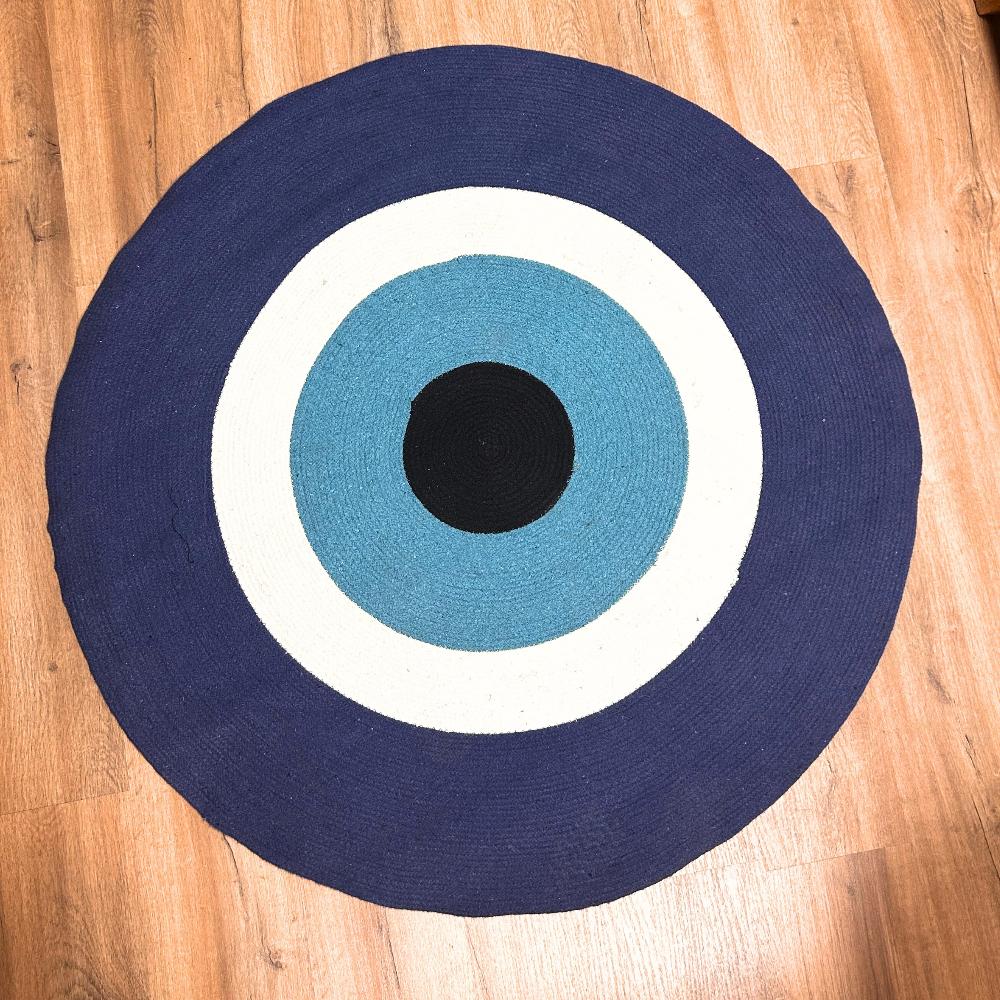 Ancient Wisdom Cotton Rope Evil Eye Rug 120cm