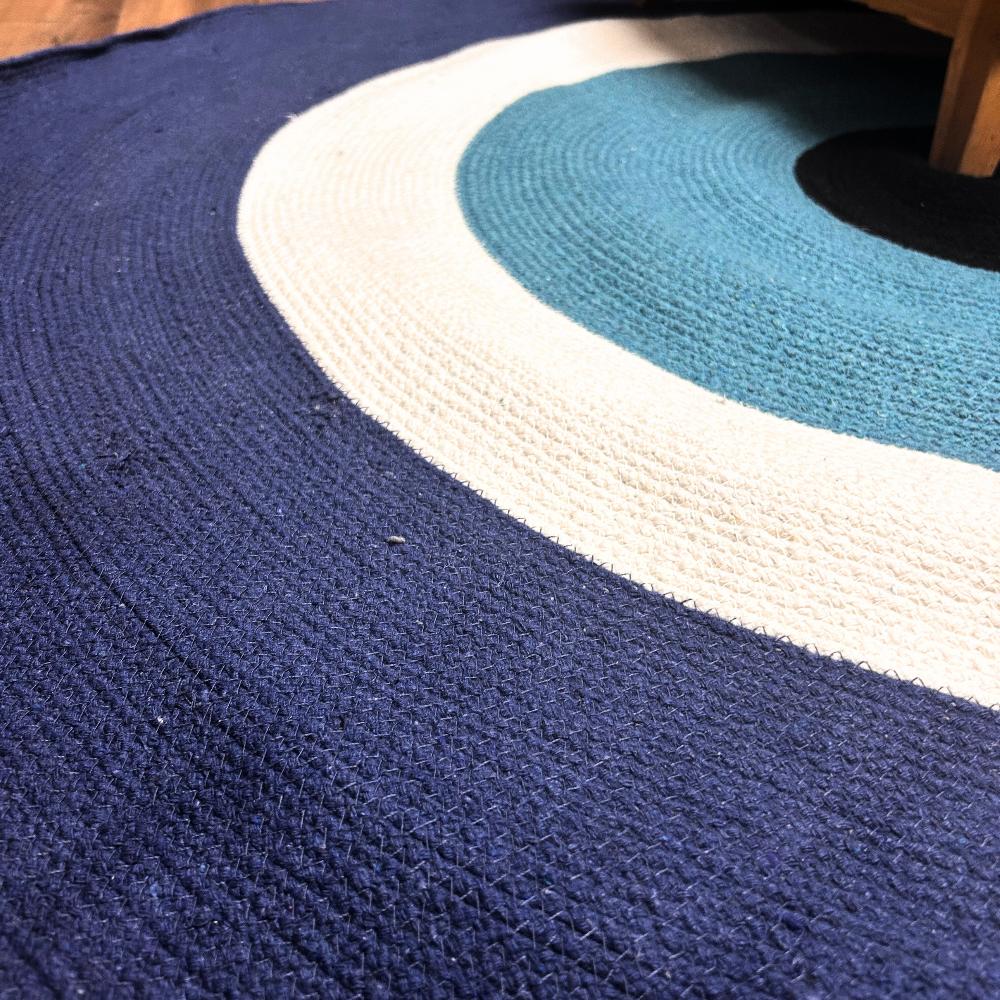 Ancient Wisdom Cotton Rope Evil Eye Rug 120cm