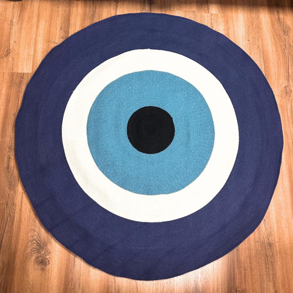 Ancient Wisdom Cotton Rope Evil Eye Rug 150cm
