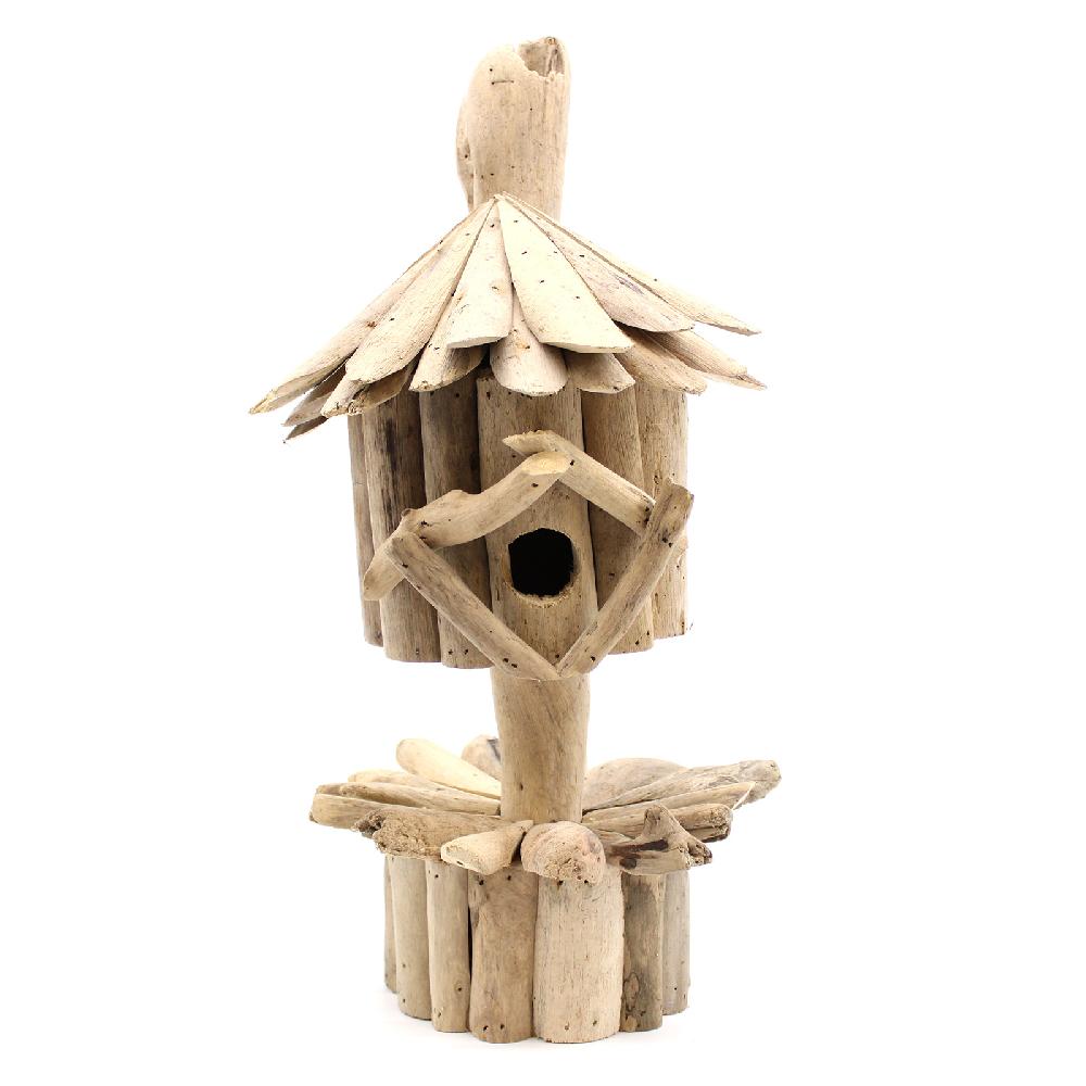 Ancient Wisdom Driftwood Birdbox - On Stand