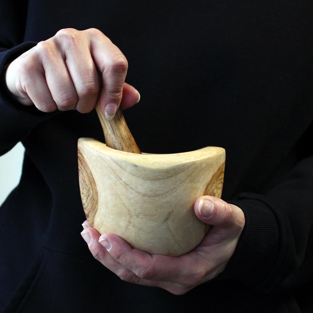 Ancient Wisdom Ergo Teak Pestle & Mortar Medium