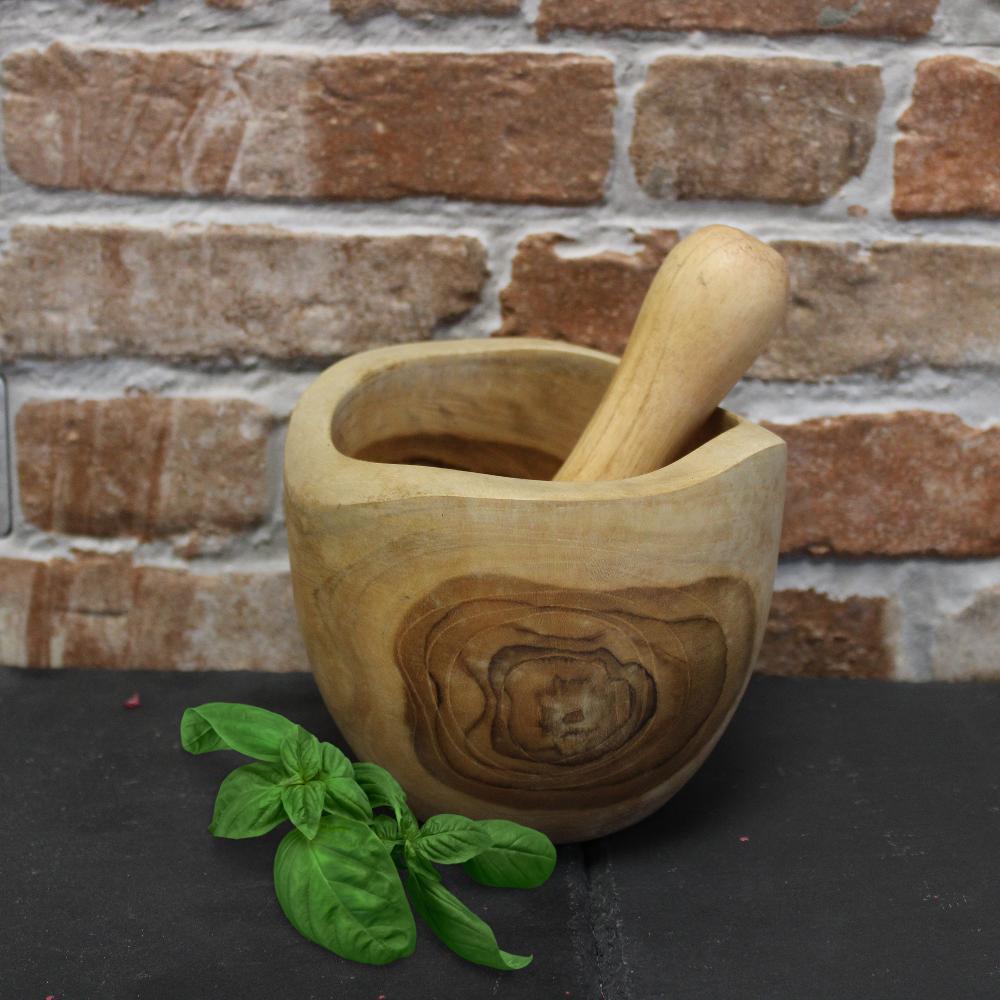 Ancient Wisdom Ergo Teak Pestle & Mortar Medium
