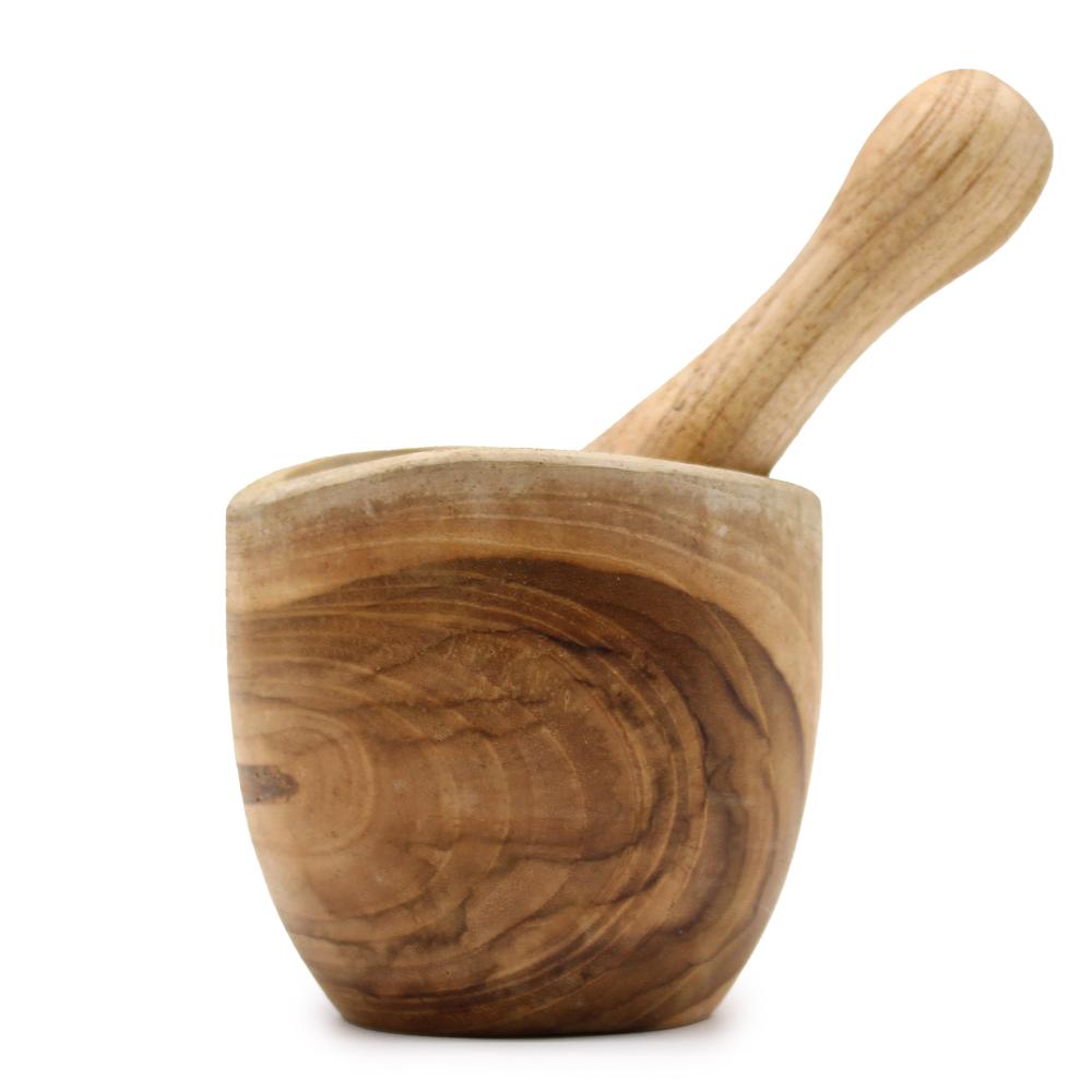 ancient wisdom Ergo Teak Pestle & Mortar Small