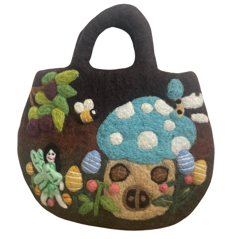 Ancient Wisdom Fairy Garden Felted Bag - 35x27cm