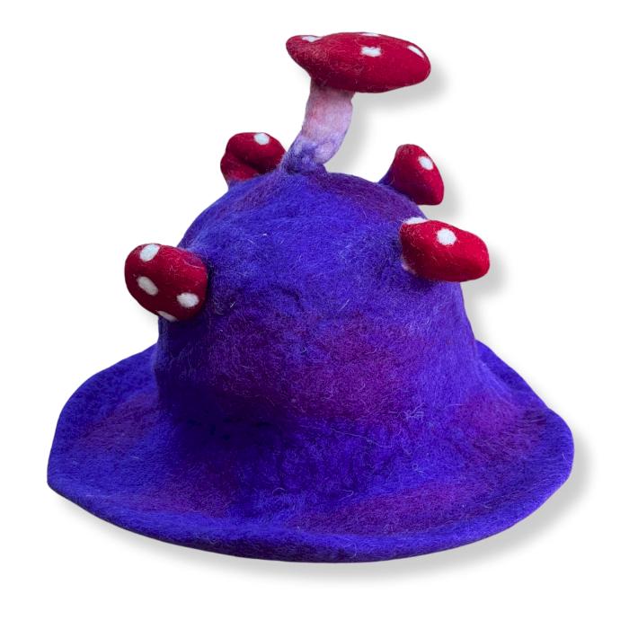 ancient wisdom Felted Mushroom Hat - Very Violet