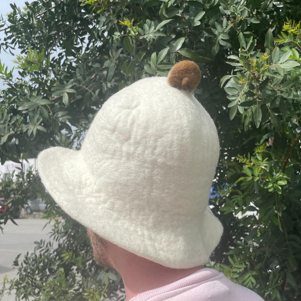 Ancient Wisdom Felted Sauna Bowl Hat - Natural