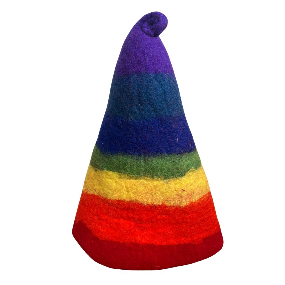 ancient wisdom Felted Sauna Wizard Hat - Rainbow