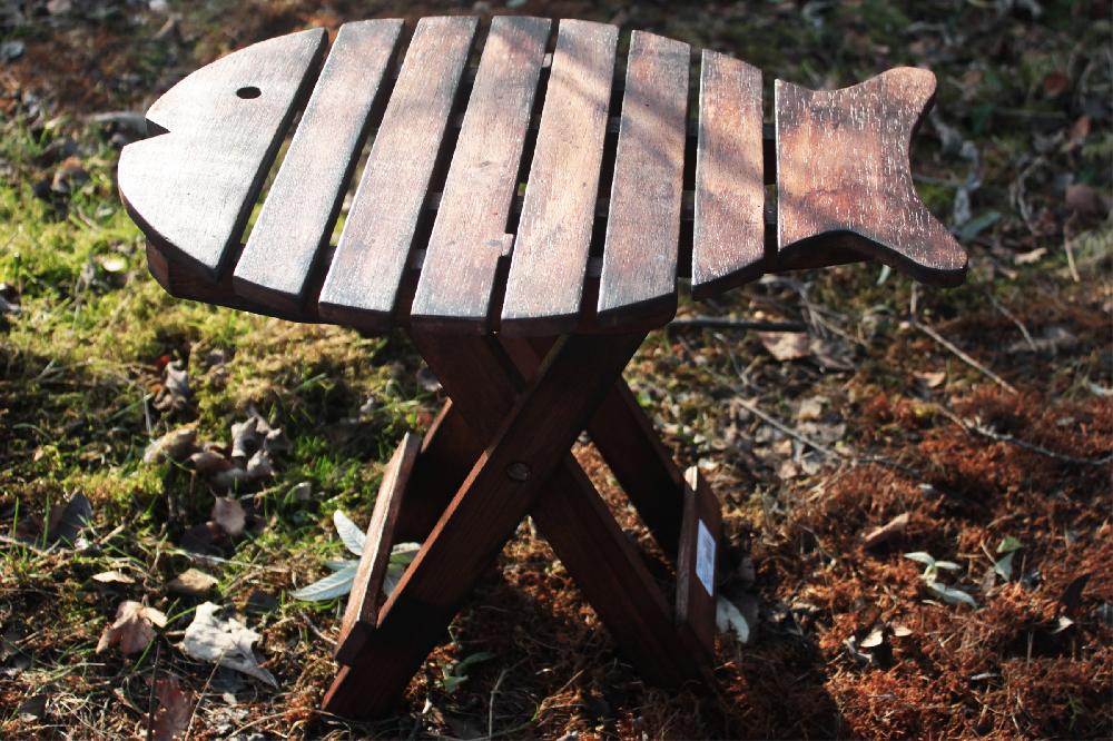 Ancient Wisdom Folding Fish Chair - Dark Wood