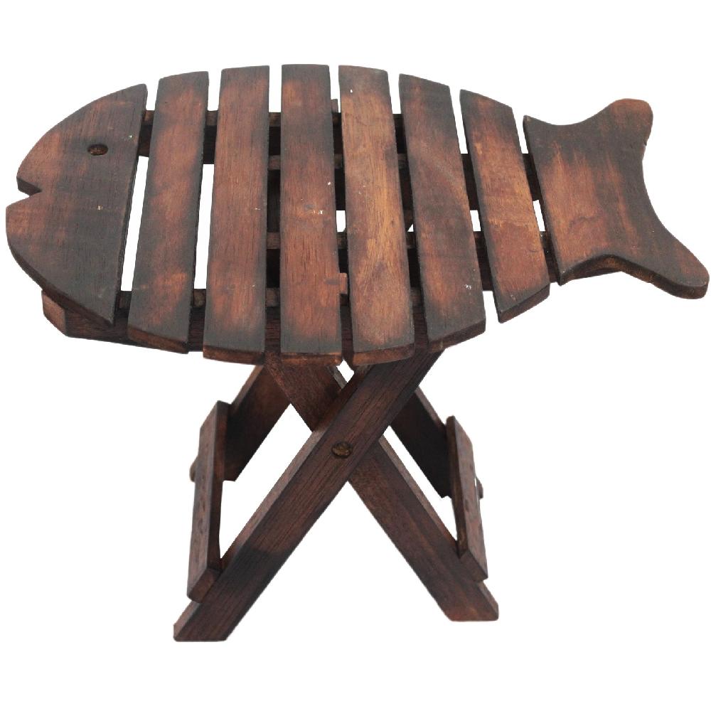ancient wisdom Folding Fish Chair - Dark Wood