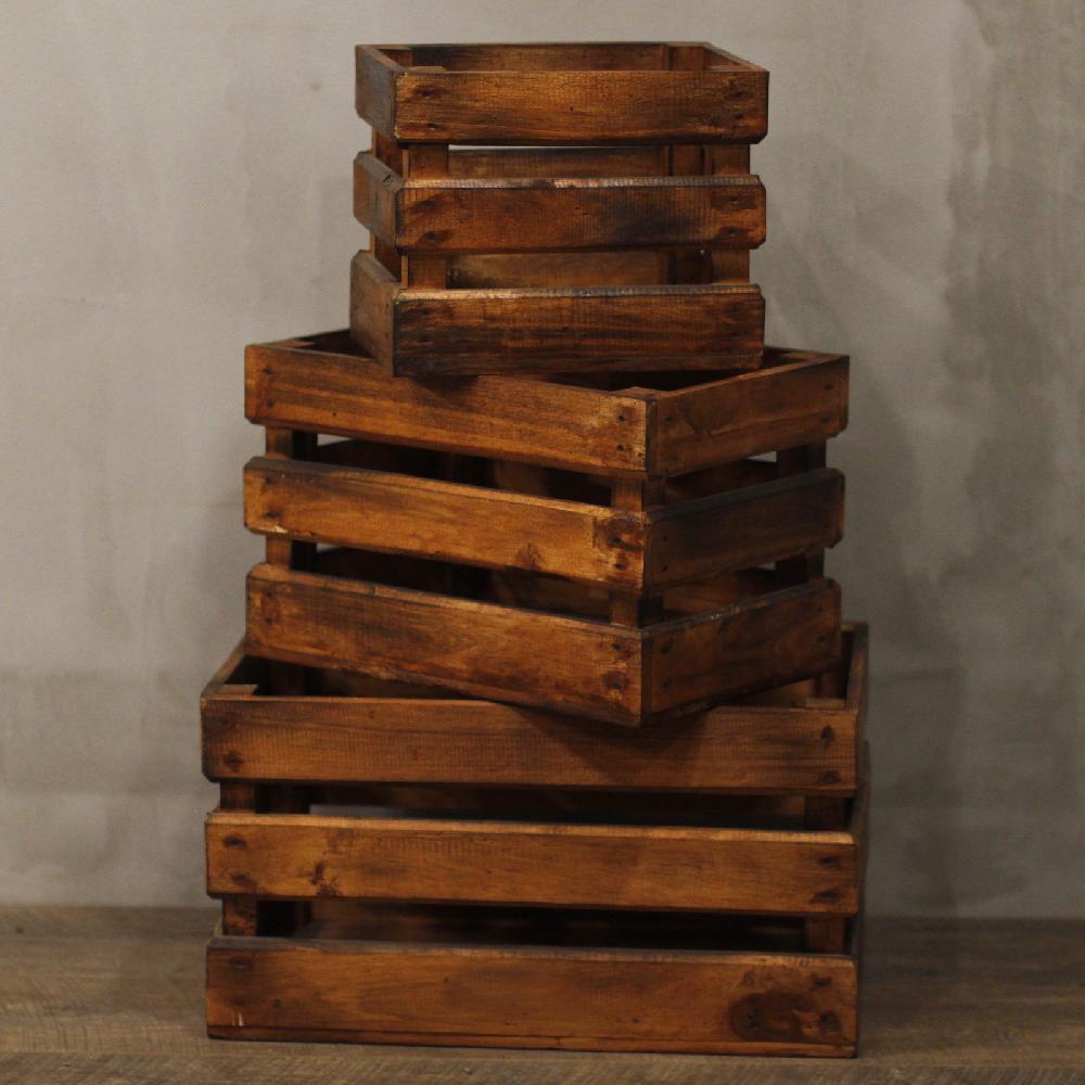 Ancient Wisdom Fruit Box Set Of 3 - Brown