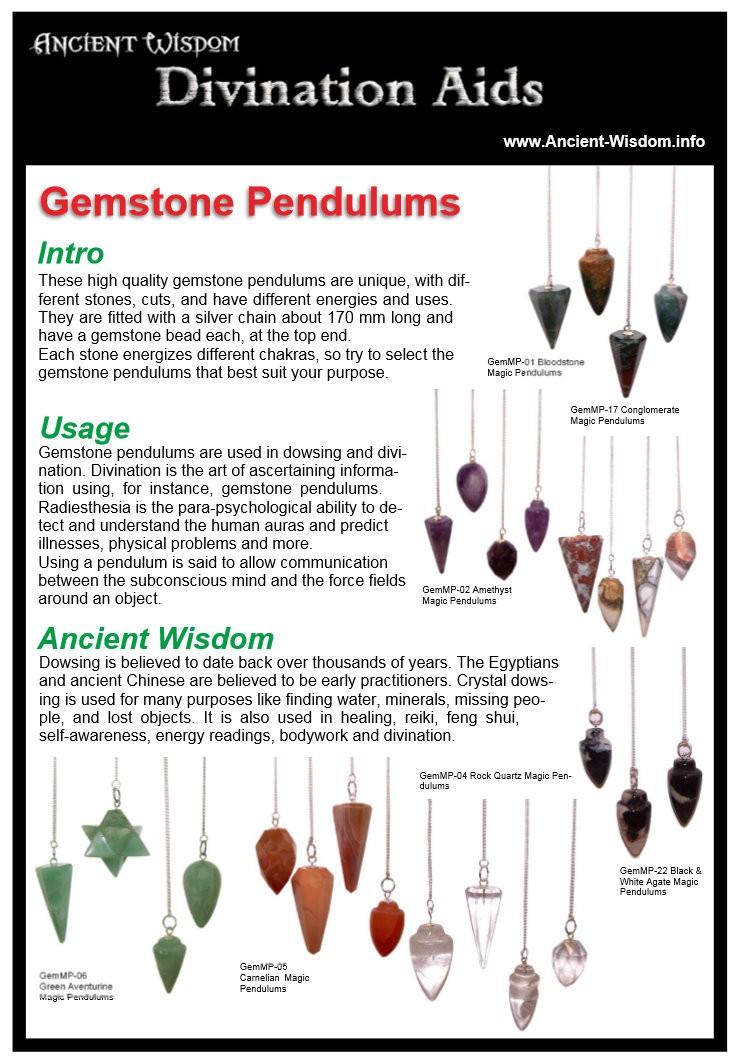 ancient wisdom Gemstone Pendulums