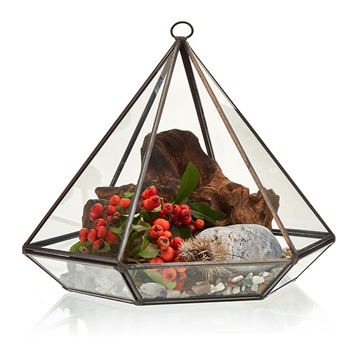 Ancient Wisdom Glass Terrarium - Large Diamond