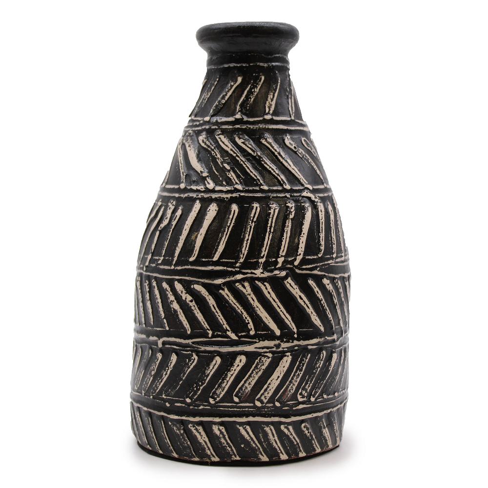 ancient wisdom Greek Taper Vase - Chocolate