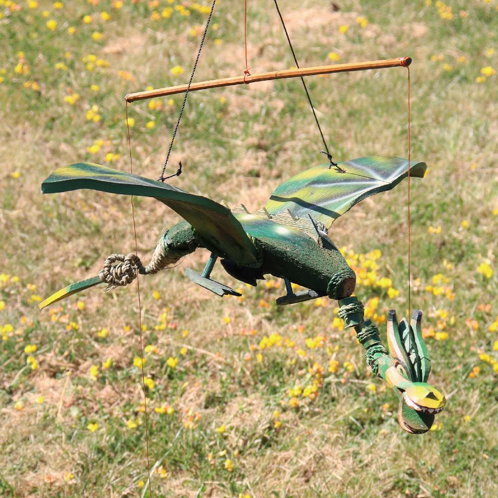 Ancient Wisdom Green Coconut Dragon Mobile 37cm