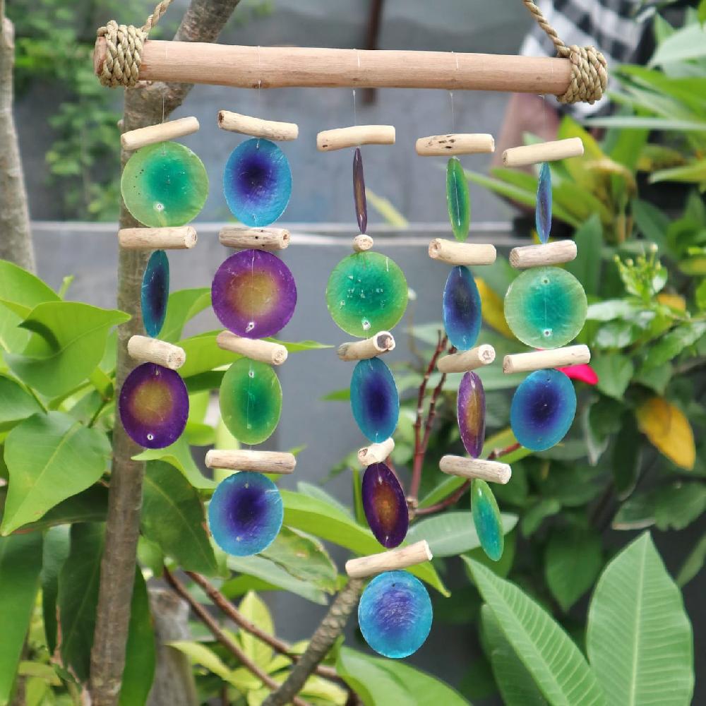 Ancient Wisdom Green & Purple Driftwood Chime